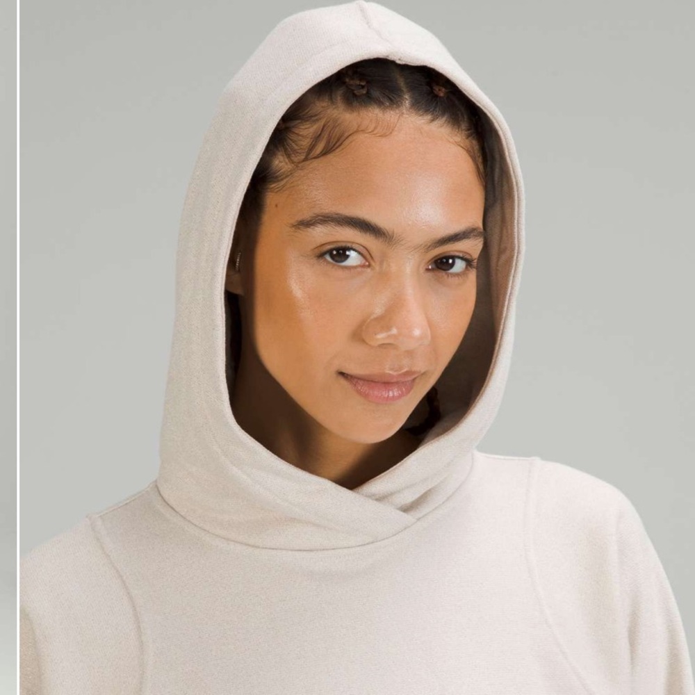 Lululemon Bone Gold Sparkle Cropped Pullover Hoodie - Picture 2 of 10
